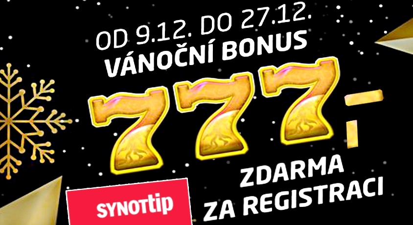 Vánoční bonus 777 Kč Synot tip Casino