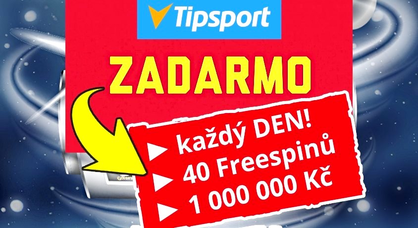 Tipsport 400 freespinů zdarma a milion Kč
