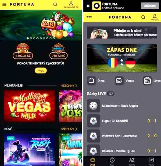 Fortuna Vegas casino aplikace mobil