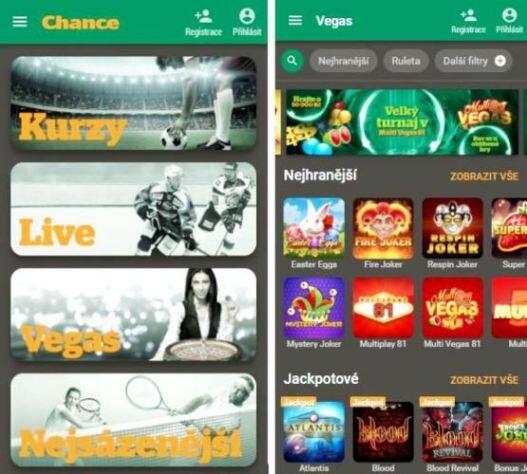 chance vegas casino aplikace iphone android instalace