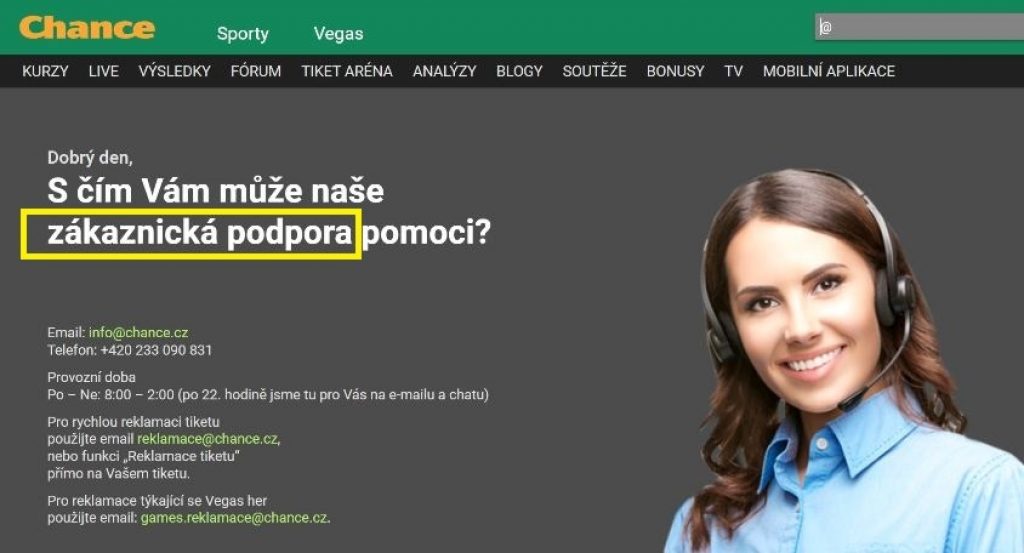 Zákaznická podpora Chance
