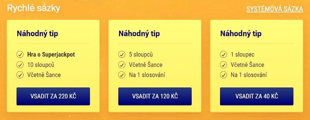 sportka systém 9 cena