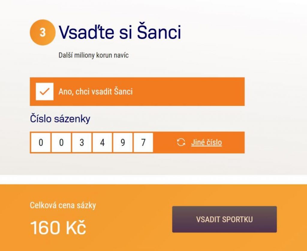 Systémová sázka Sportka 3. krok