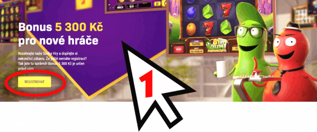 1. krok jak získat casino bonus 200 Kč 