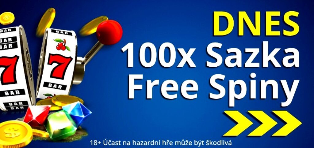 100 free spinů od Sazky