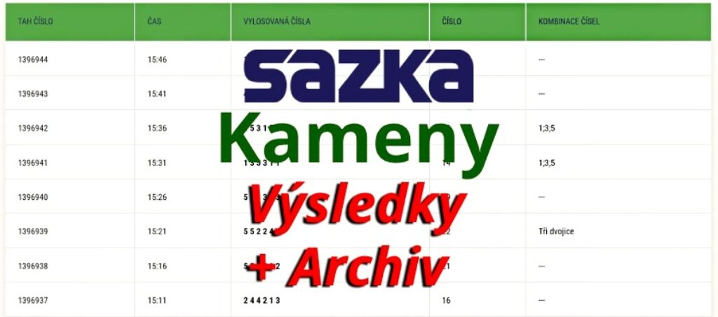 sazka kameny výsledky