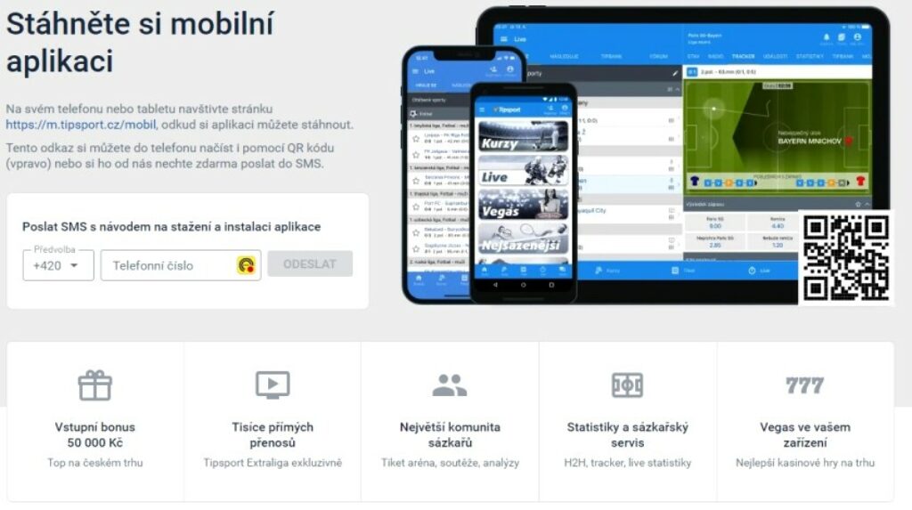 Tipsport návod a QR kód na stáhutí casino aplikace APK