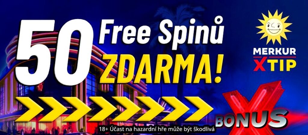 50 free spinů zdarma od Merkurxtip casino herny