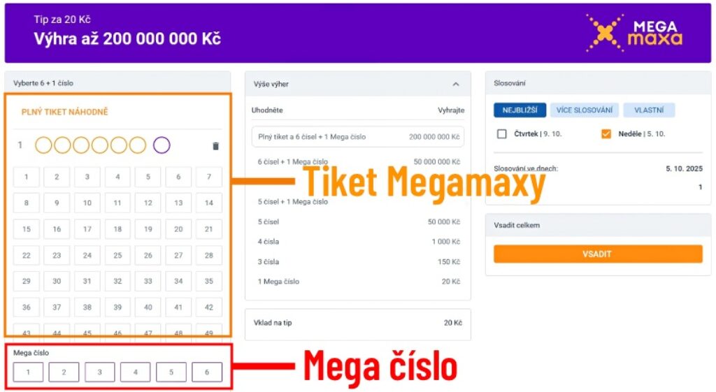 Jak vsadit tiket Megamaxa loterie - návod na kontrolu tiketu a zaškrtnutí