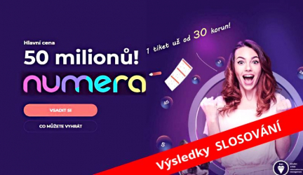 Loterie NUMERA | SLOSOVÁNÍ o 50.000.000 Kč | Numera loterie výsledky a Numera Tahy >>