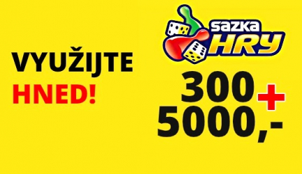 SAZKA HRY: TOP Bonus 300 + 5000 Kč >>